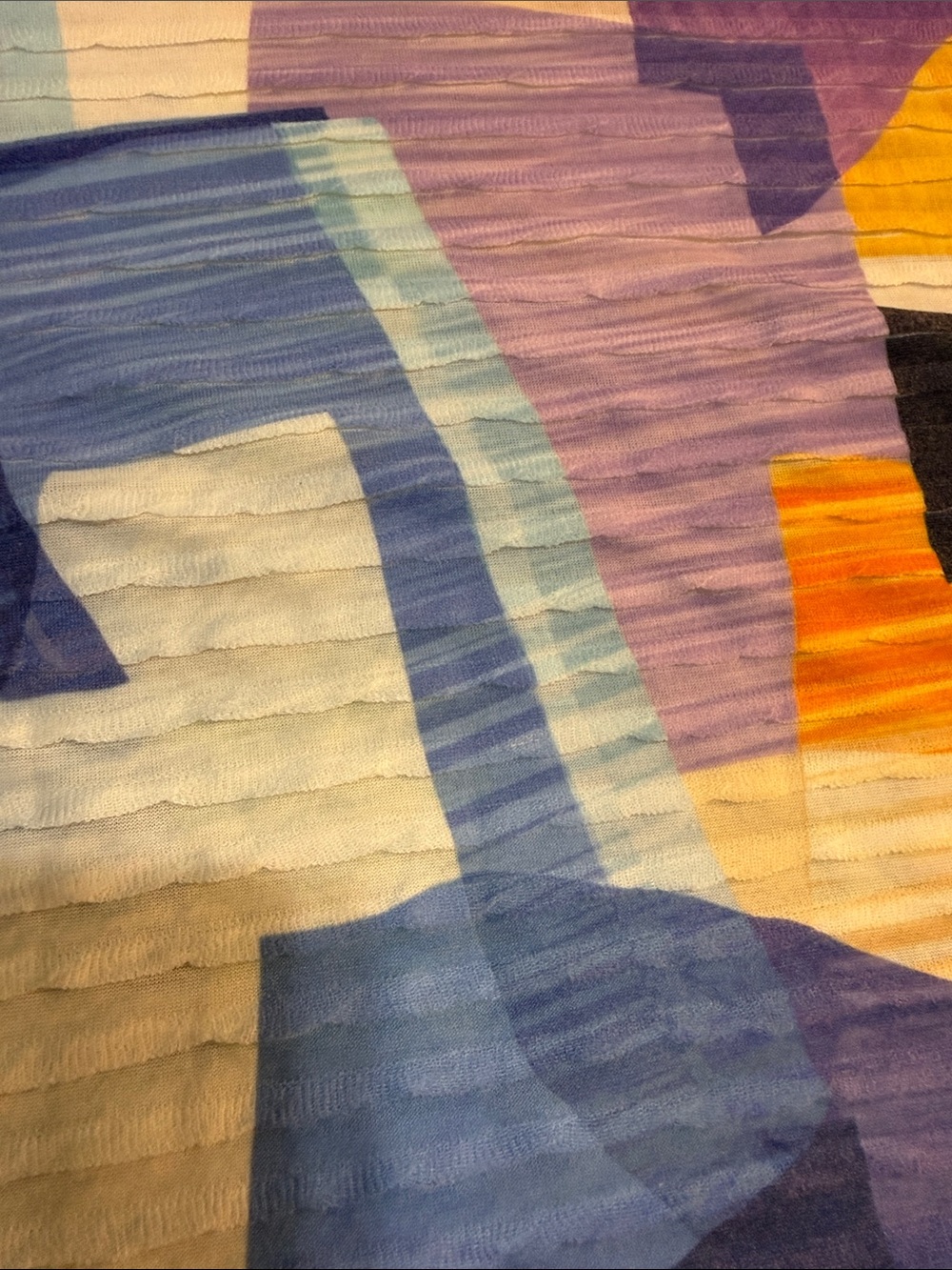 Alfred Dunner Multicolor Abstract Print Tunic - Blue, Purple, Yellow, Orange - Picture 7 of 10